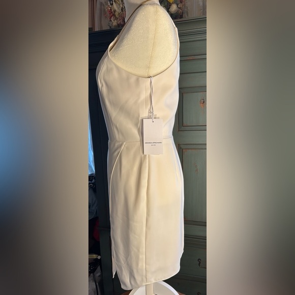 NWT Amanda Uprichard Cream Strap Halter Neck Sheath Mini Dress Size S Stunning - Picture 6 of 9